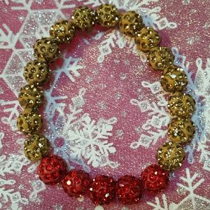 Gold Red Sparkle Bling Bracelet net